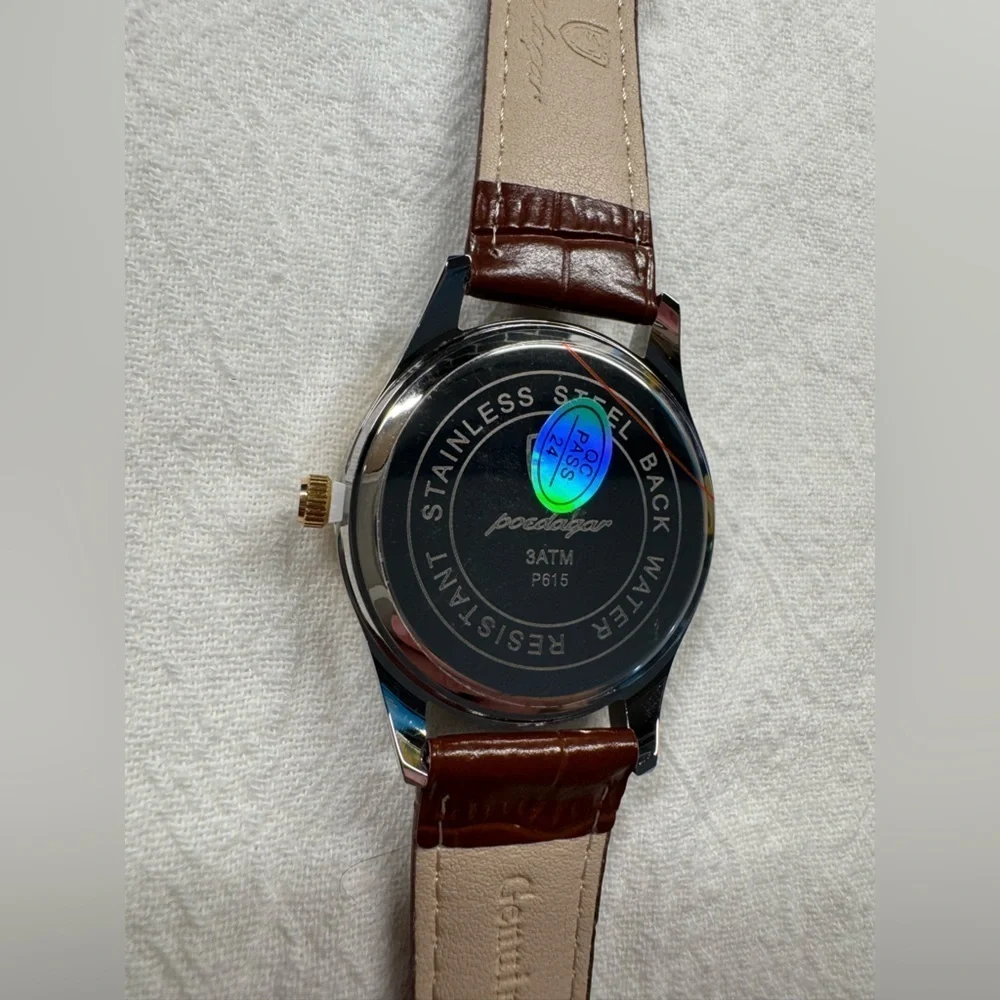 Blue Quartz Watch for Men Leather Band Waterproof Luminous Date Week NEW